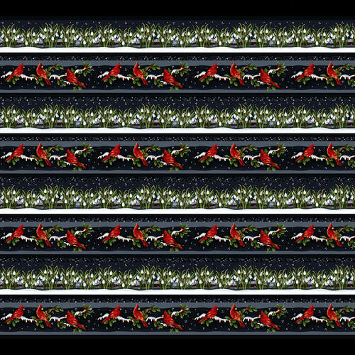 Henry Glass: Frozen in Time - Border Stripe - Black - 2706-99