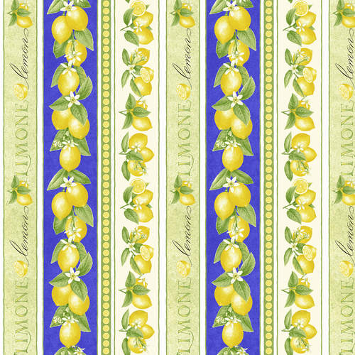 Henry Glass: Just Lemons - Border Stripe - 9350-14