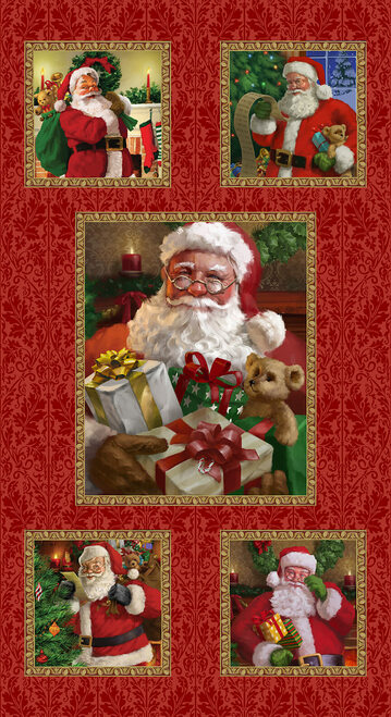 Henry Glass: Christmas Legend - Santa Block Panel - Panel - 9524P-88