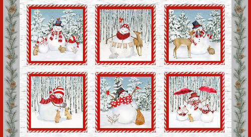 Henry Glass: Welcome Winter - Snowmen - Panel - 9701-18