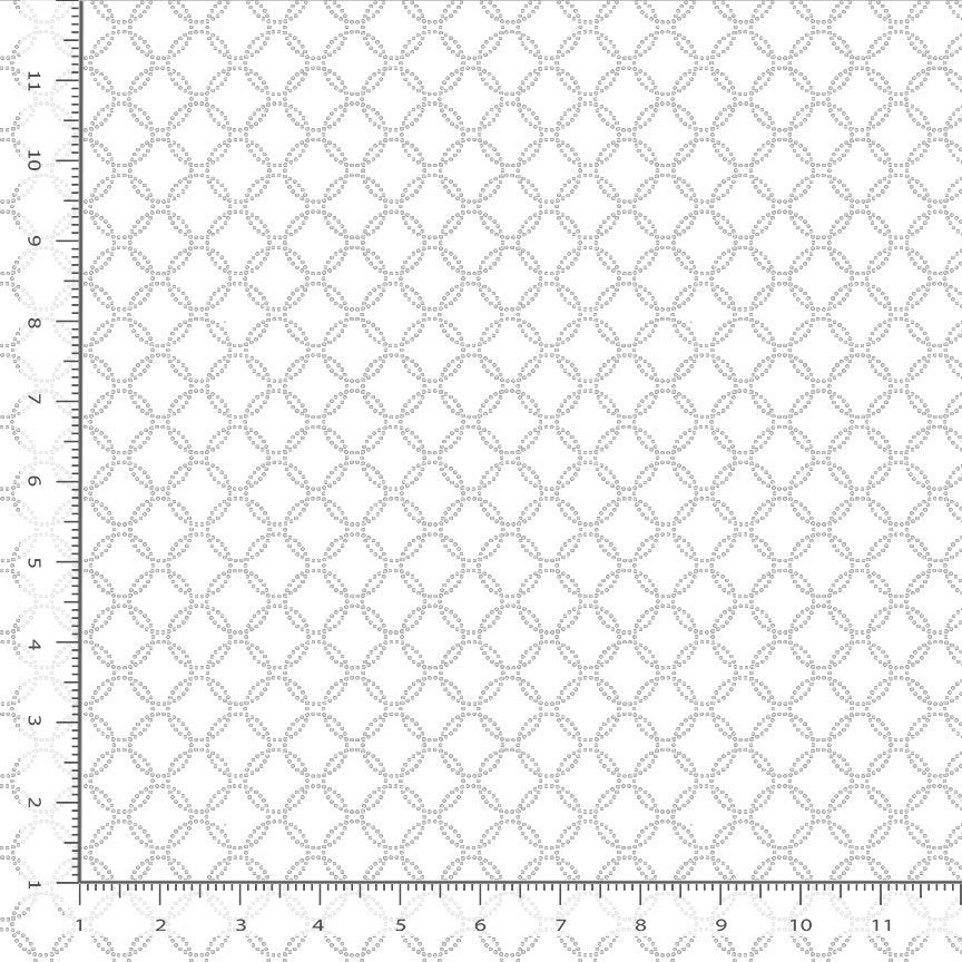 Timeless Treasures: Basics Whiteout - Geo Dotted Circle - C3104-White