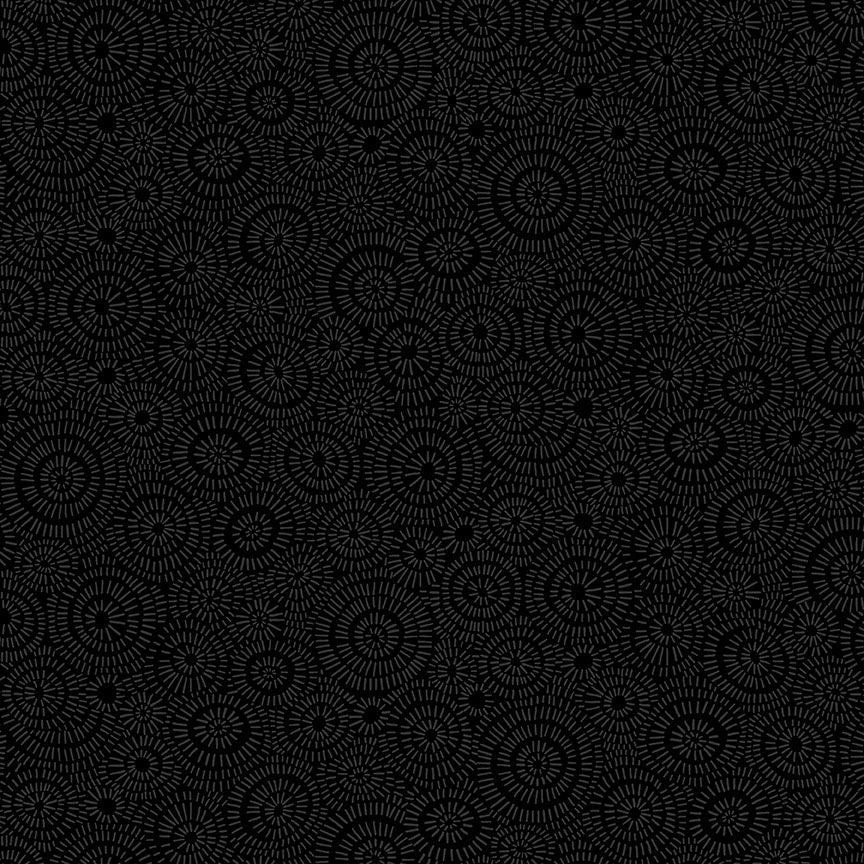 Timeless Treasures: Basics Blackout - Geo Line Circle Shape - C3114-Black