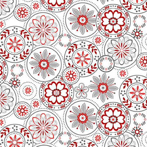 Henry Glass:  Scarlet Stitches - Medallions - 2701-18