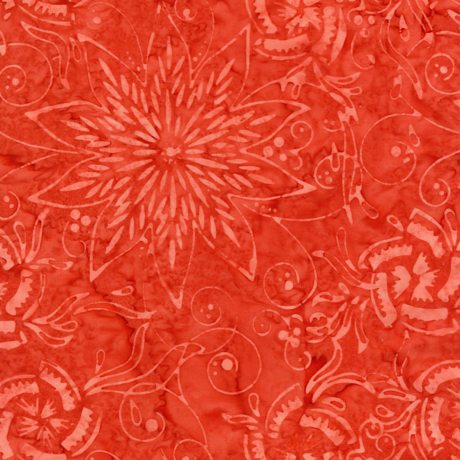 Timeless Treasures: Tonga Batiks - Midnight Floral Poppy - B8168-Poppy