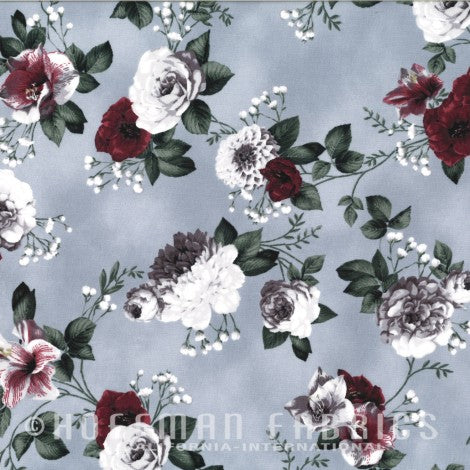 Hoffman:  A Floral Perspective - Grey - N7550-78