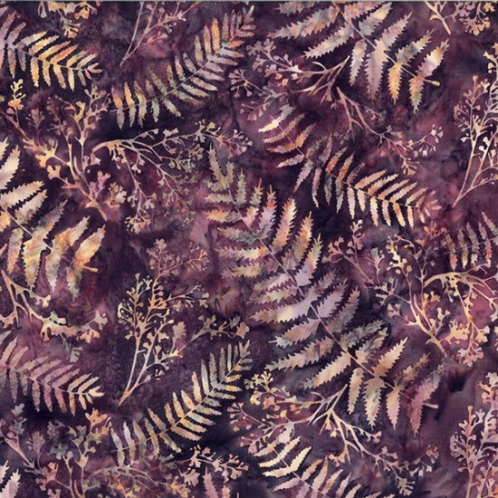 Batiks - Hoffman:  Bali Batiks - Fern and Twigs - Bordeaux - S2313-561