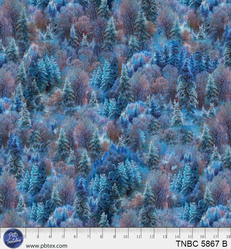 P&B Textiles: The Night Before Christmas -  Frosty Forest Allover - TNBC-5867B
