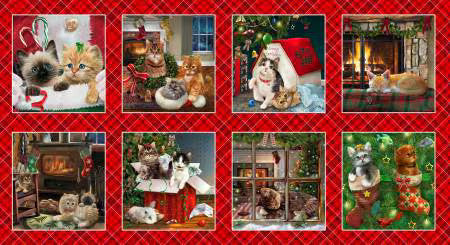 Henry Glass:  Fireside Kittens - Panel - 9056-88